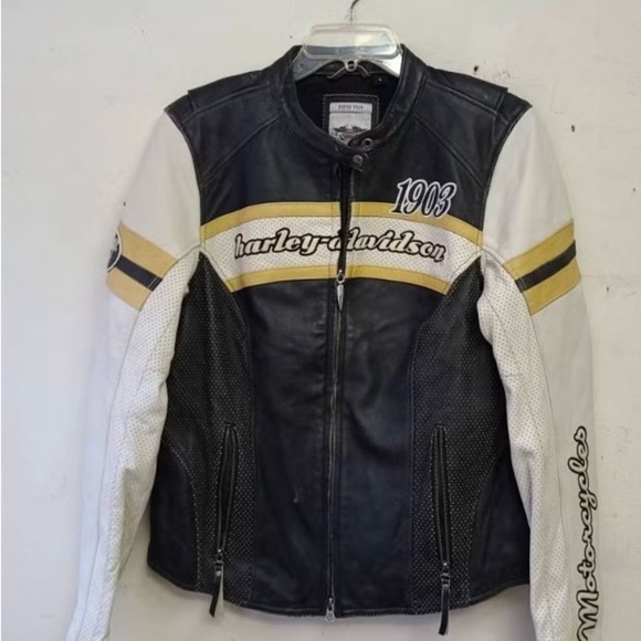 Harley-Davidson Black and White Women's Jacket - Picture 2 of 8